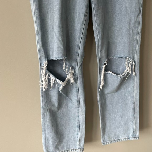 Rollas Classic Straight Light Wash Distressed High Rise Denim Jeans Blue 26 - Picture 7 of 7